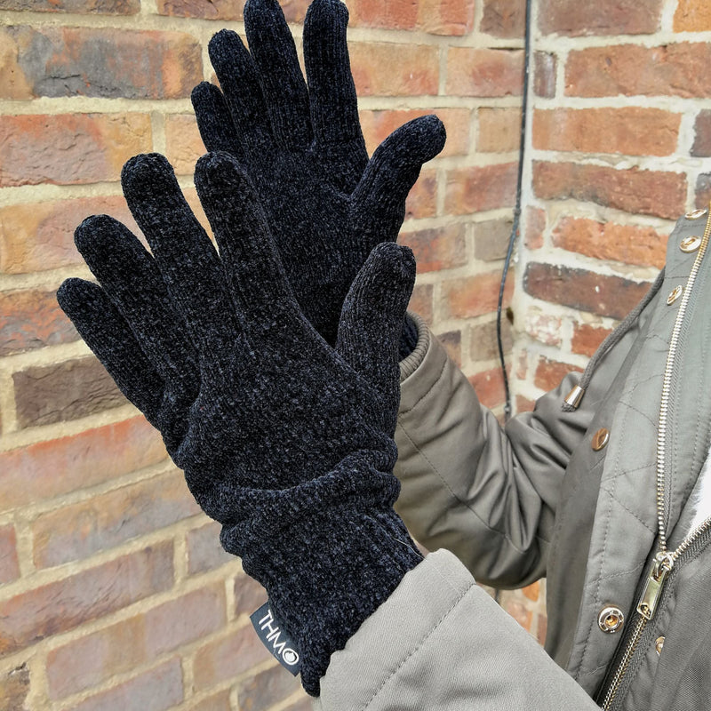 Ladies Outdoor Chenille 3M Fleece Lined Thinsulate Winter Gloves