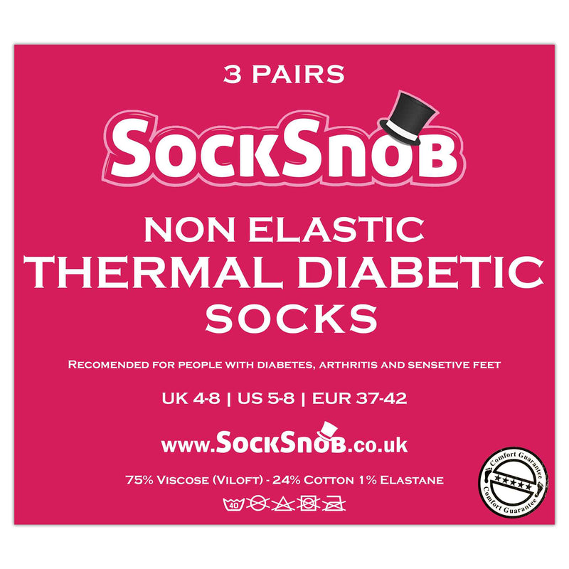 Ladies Thin Non Elastic Thermal Diabetic Socks (Multipack Options)