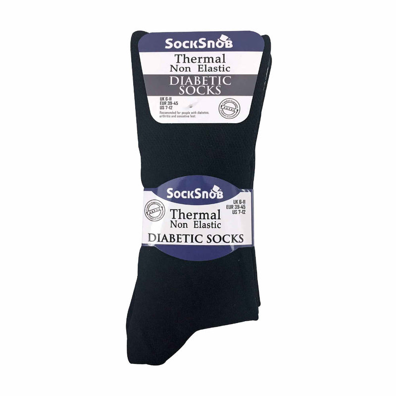 Mens Thin Non Elastic Thermal Diabetic Socks (Multipack Options)