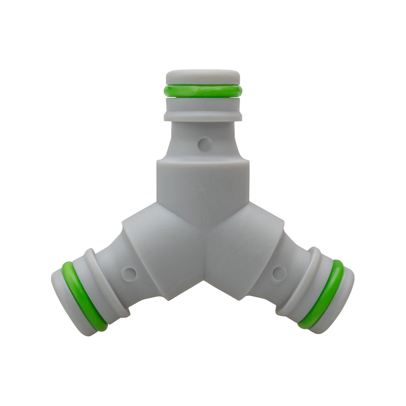 Three Way Connector Male Snap-On Grey/Lime
