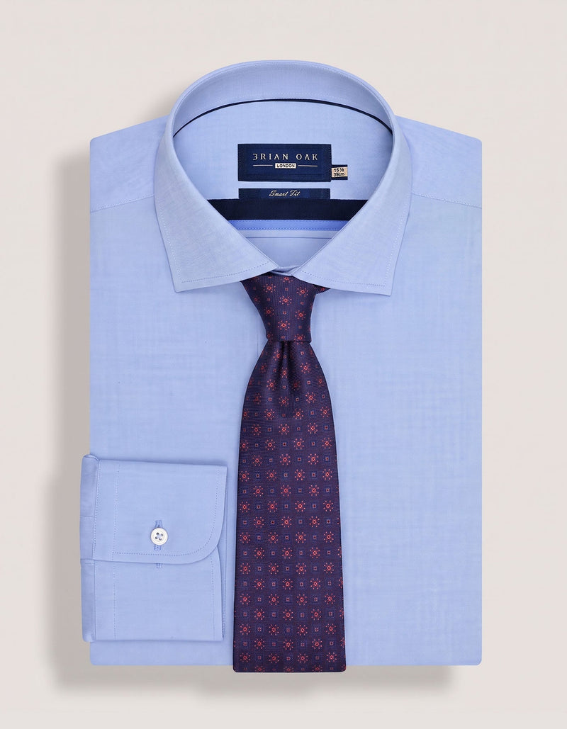 Navy and Rust Silk Floral Tie