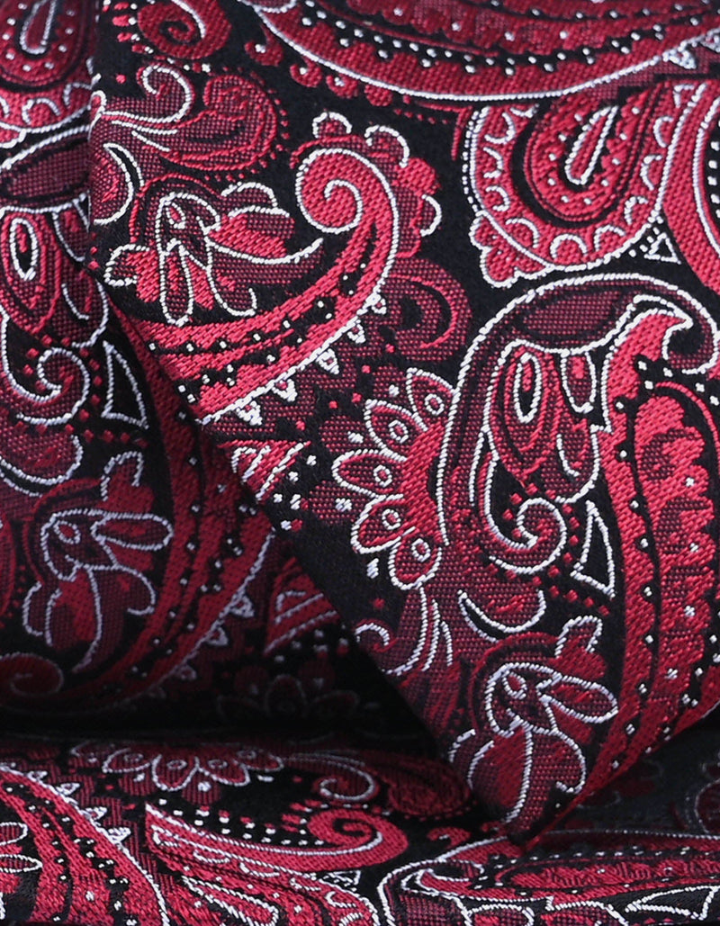 Red Paisley Silk Tie