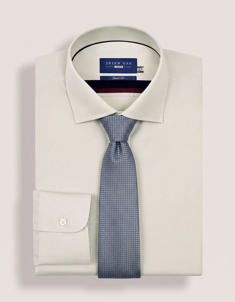 Metallic Grey Check Silk Tie