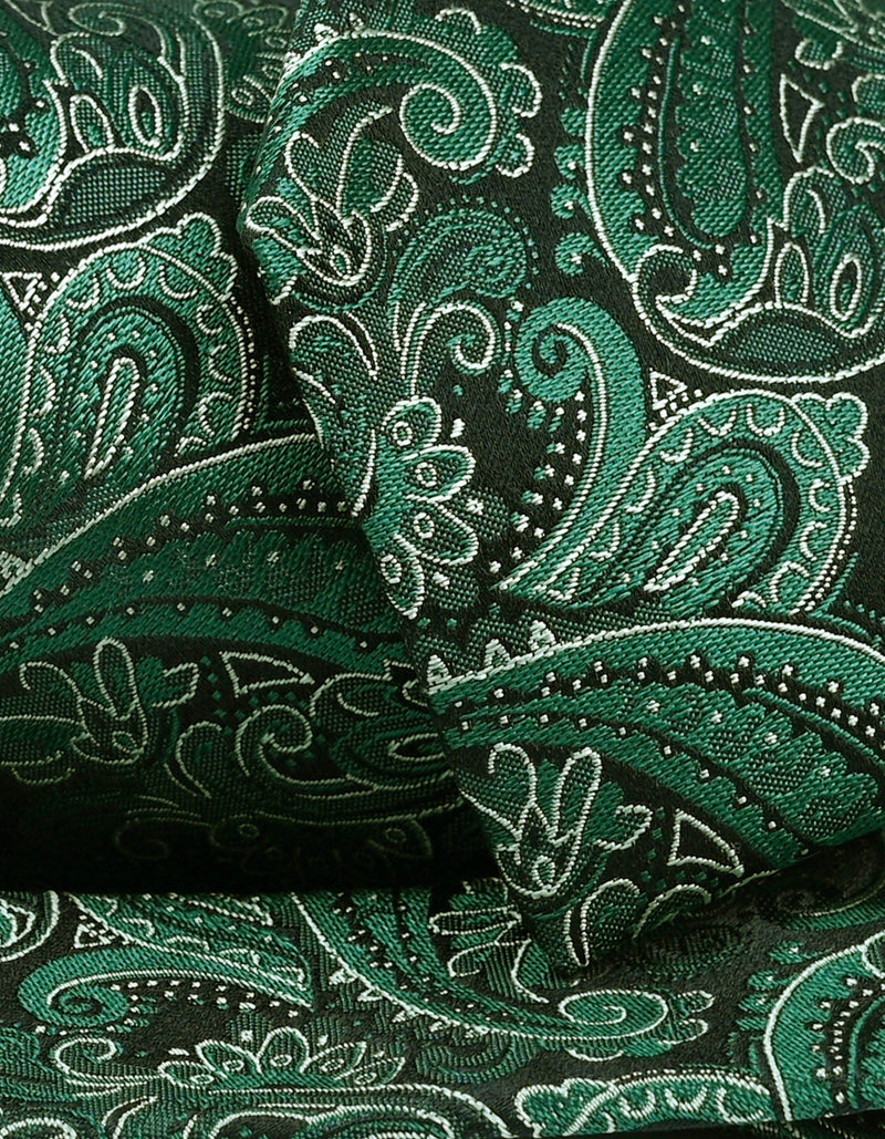 British Green Paisley Silk Tie