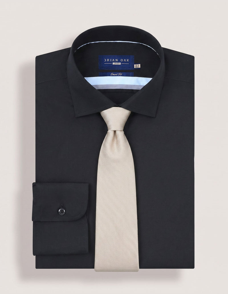Self Printed Cream Silk Tie