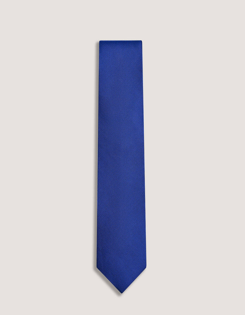 Royal Blue Self Printed Silk Tie
