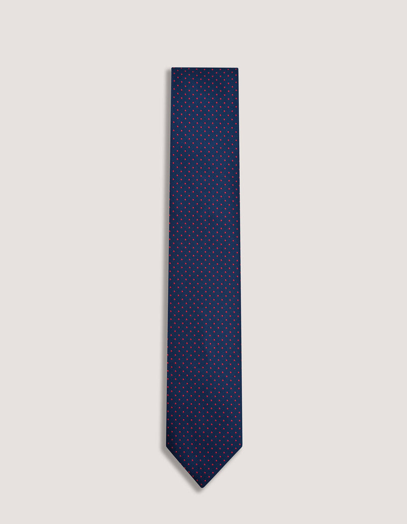 Scarlet Red Dotted Microfiber Tie