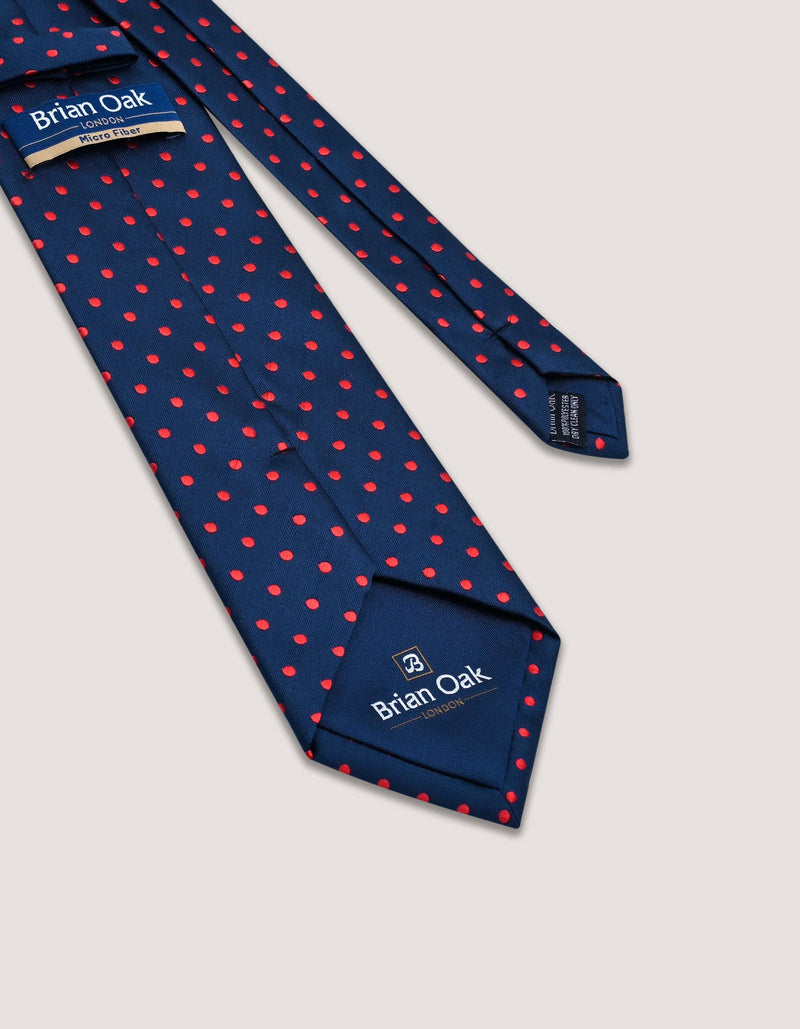Rich Red Microfiber Dotted Tie