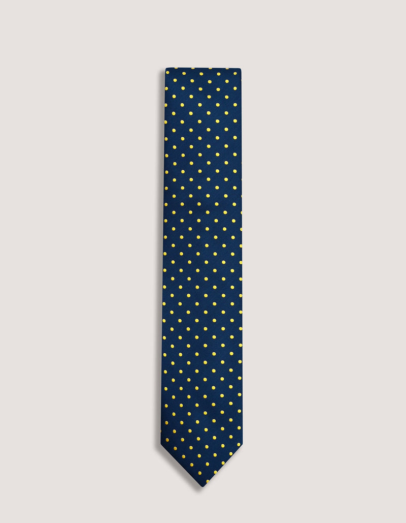 Sunflower Yellow Dotted Microfiber Tie