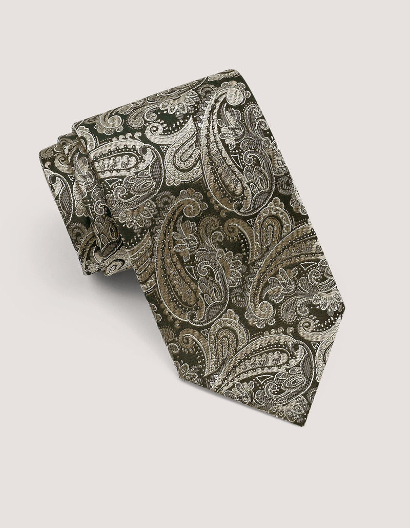 Bronze Paisley Silk Tie