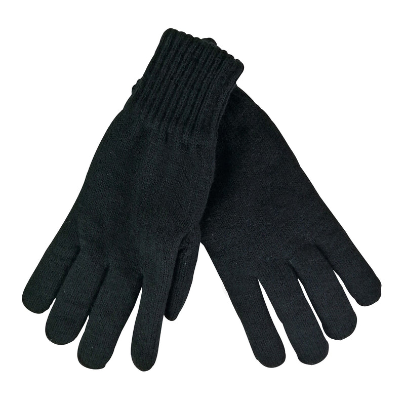 Mens 3M Black Thinsulate Thermal Lined Winter Gloves