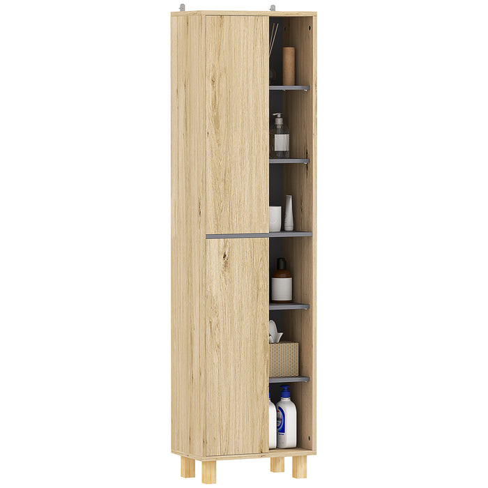 HOMCOM Bathroom Storage Unit with 6 Open Compartments and 6 Shelves