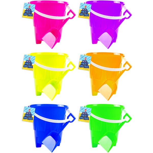 30cm Round Castle Bucket & Spade Set in Assorted Colours for Ages 3+