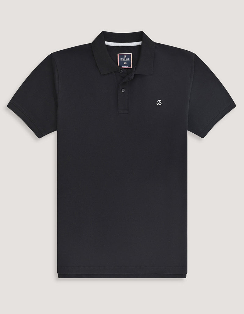Black Regular Fit Cotton Polo Shirt