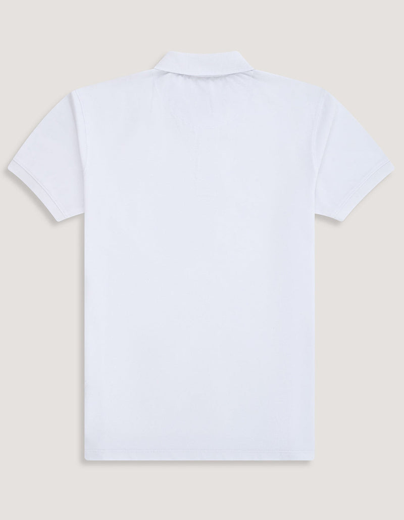 White Regular Fit Cotton Polo Shirt