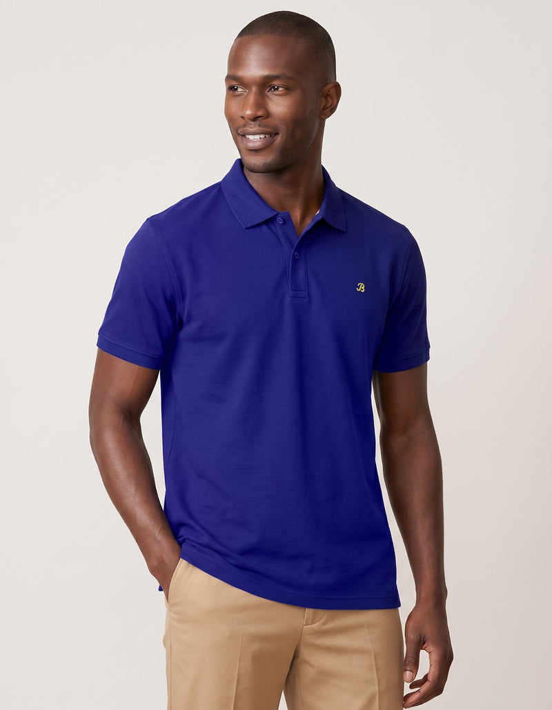 Blue Regular Fit Cotton Polo Shirt