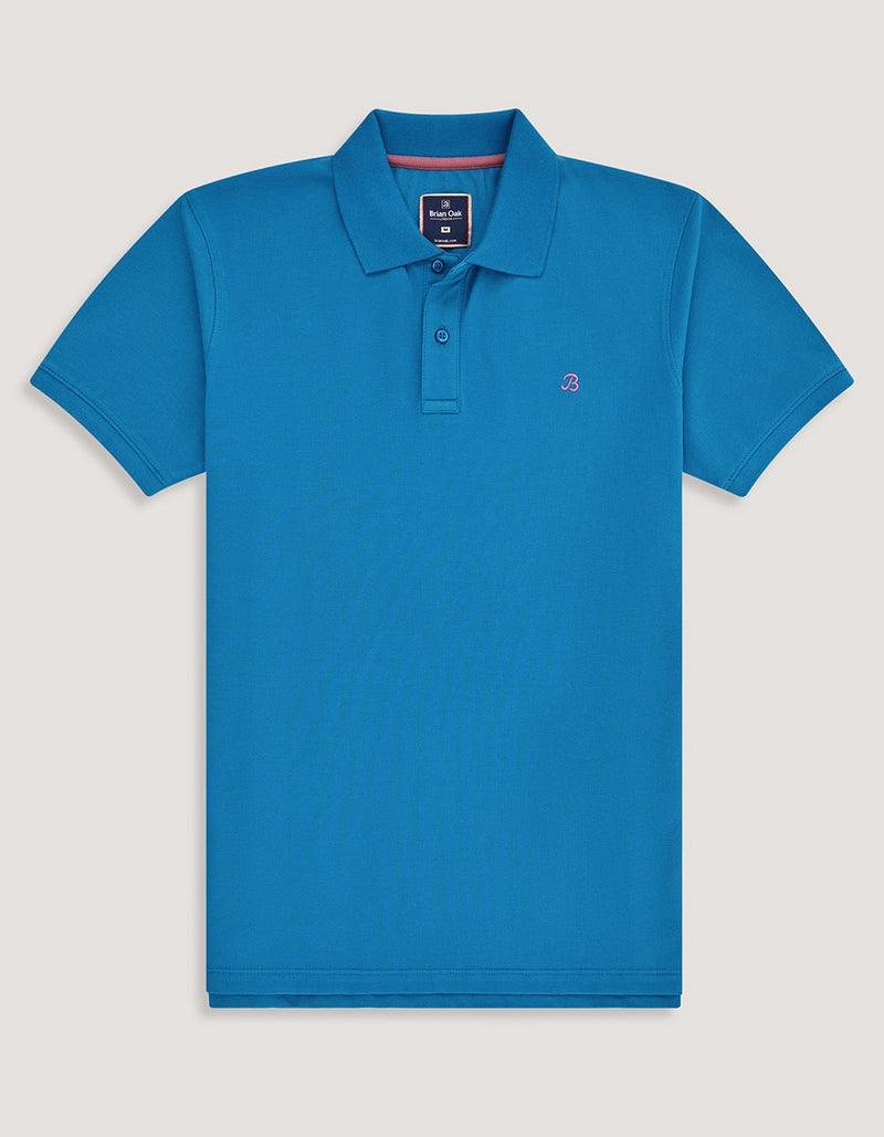 Turquoise Regular Fit Cotton Polo Shirt