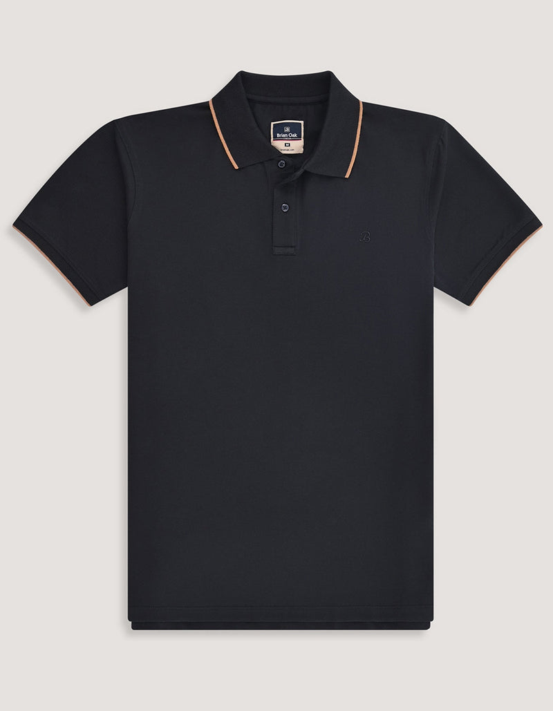 Black Pique Polo Shirt