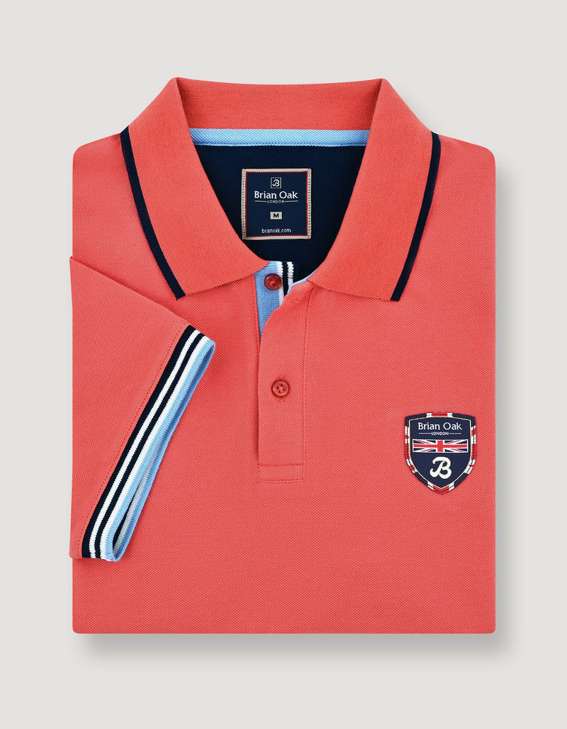 Coral Union Jack Polo Shirt