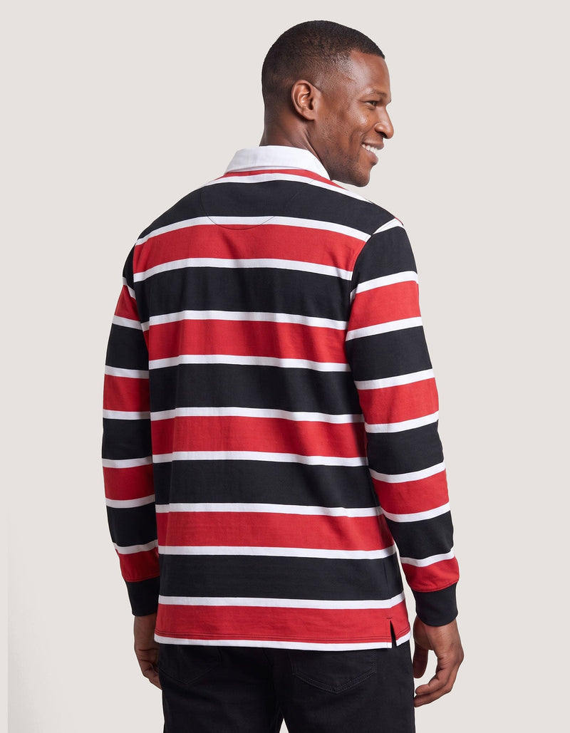 Black and Red Striped Rugby Shirt