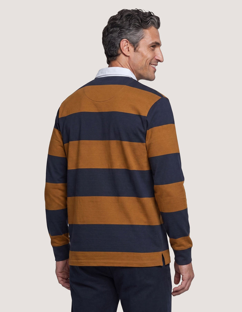 Mustard and Navy Striped Rugby Shirt