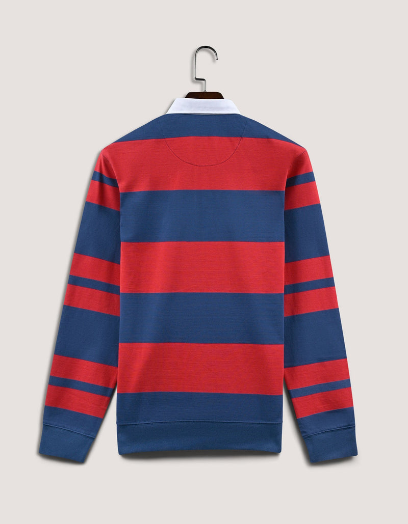Blue and Red Striped Rugby Shirt