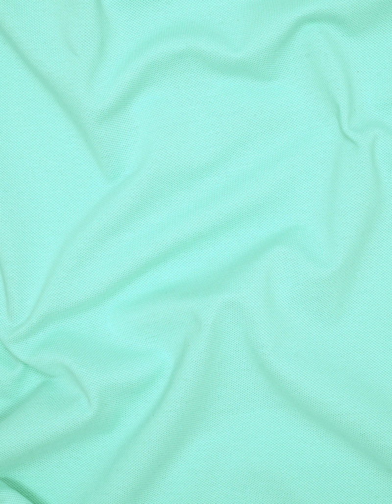 Aqua Tipped Pique Polo Shirt