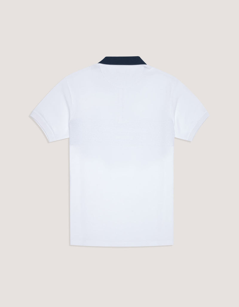 White Zip Neck Polo Shirt