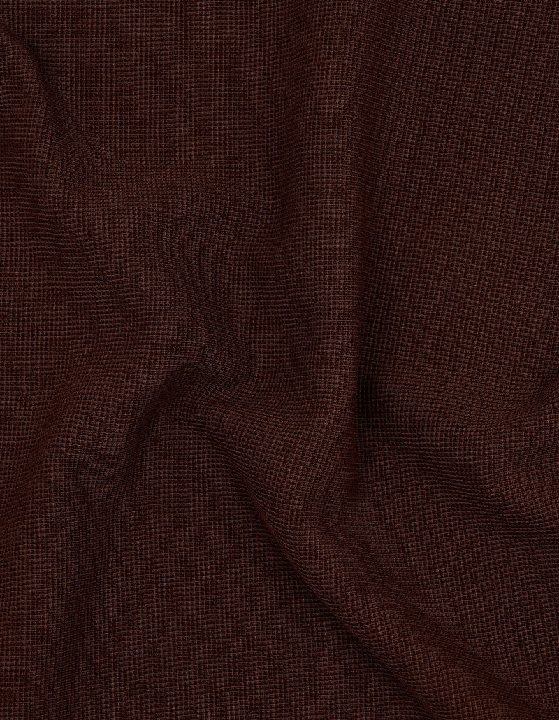 Brown Zip Neck Polo Shirt