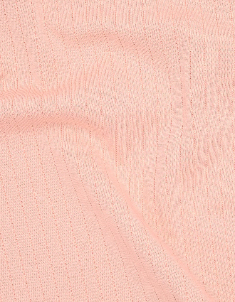 Pink Ribbed Cotton Polo Shirt