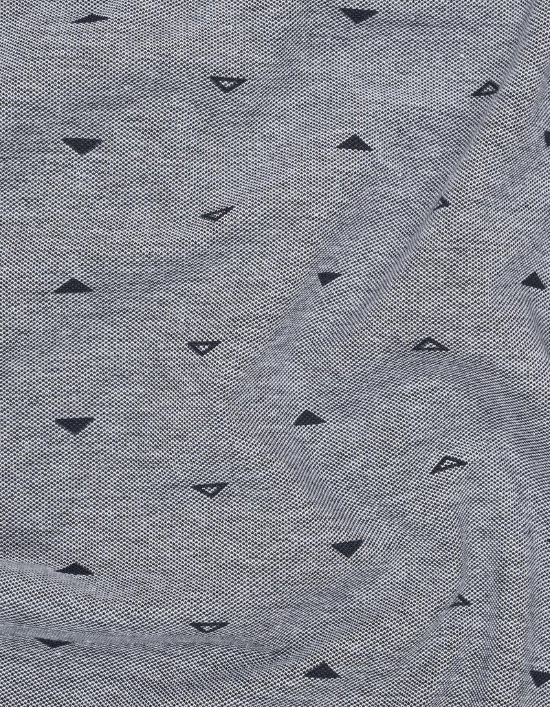 Navy Printed Cotton Polo Shirt