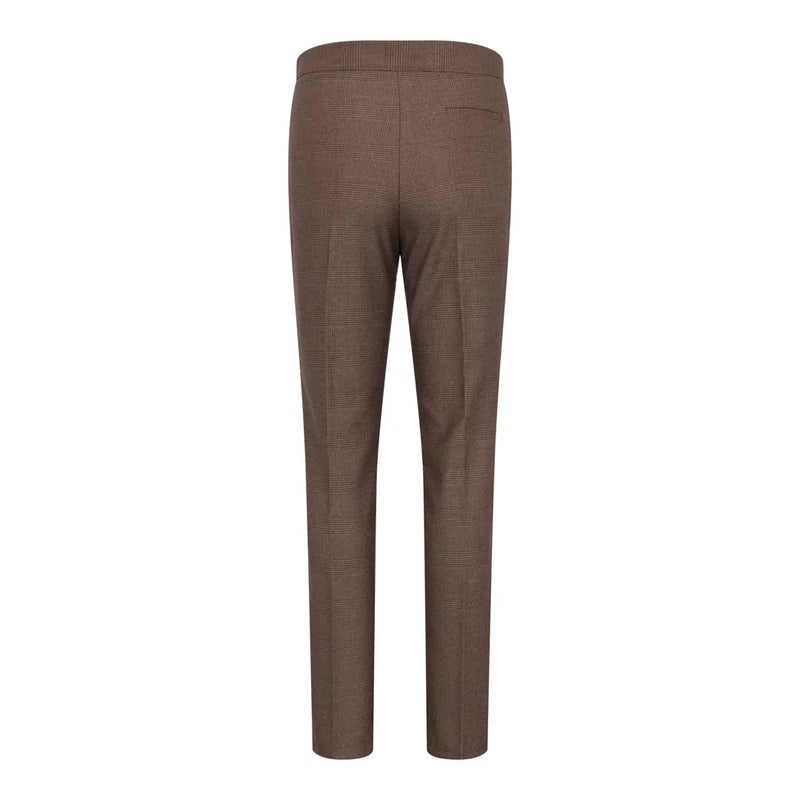 TPW50 - Women's Brown 3 Piece Prince Of Wales Check Suit