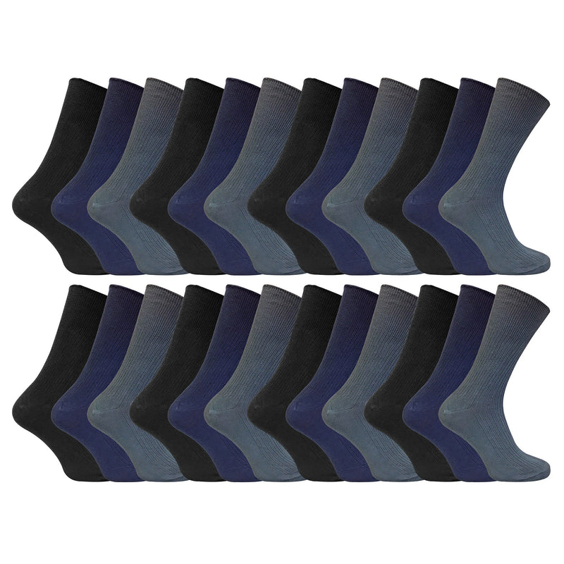 Mens Thin Soft 100% Cotton Non Elastic Dress Socks (Multipack Options)
