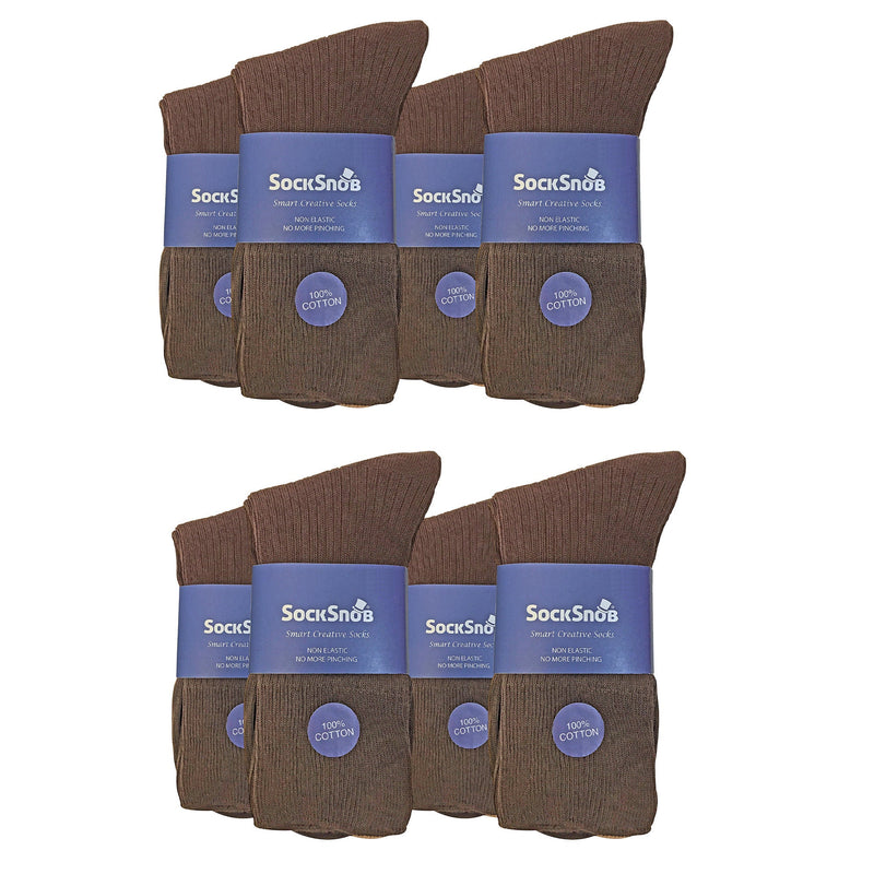 Mens Thin Soft 100% Cotton Non Elastic Dress Socks (Multipack Options)