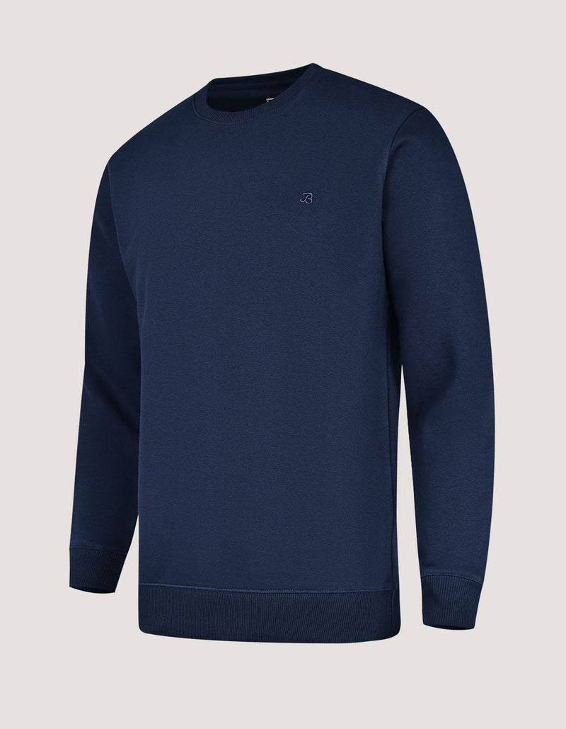 Navy Crew Neck Fleece Sweatshirt