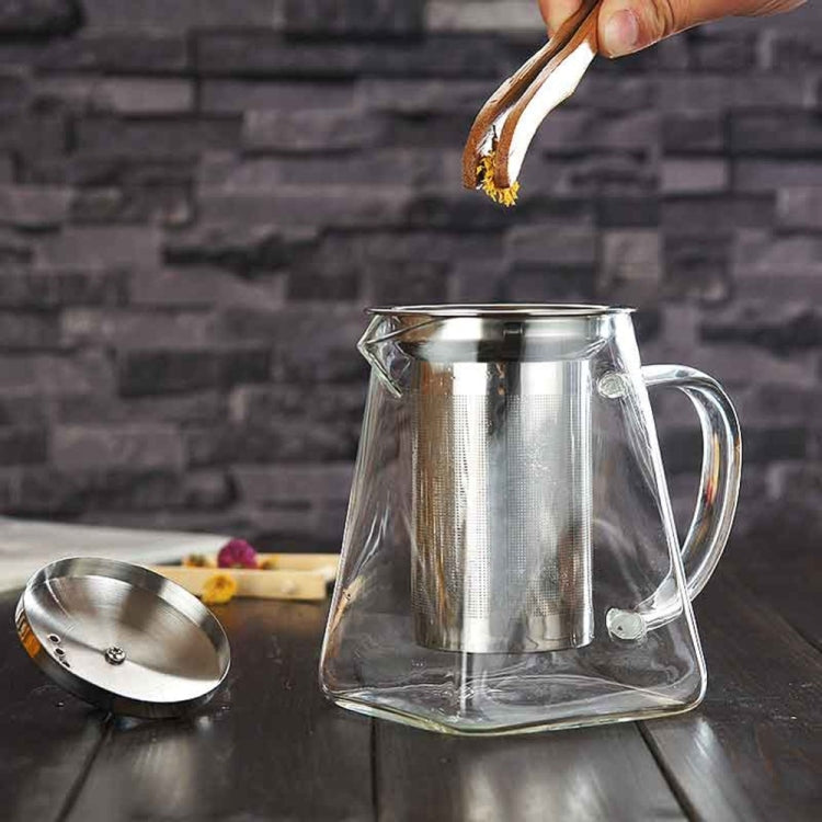 Stainless Steel Clear Heat Resistant Glass Filter Tea Pot, Capacity: 950ml, Capacity: 950ml