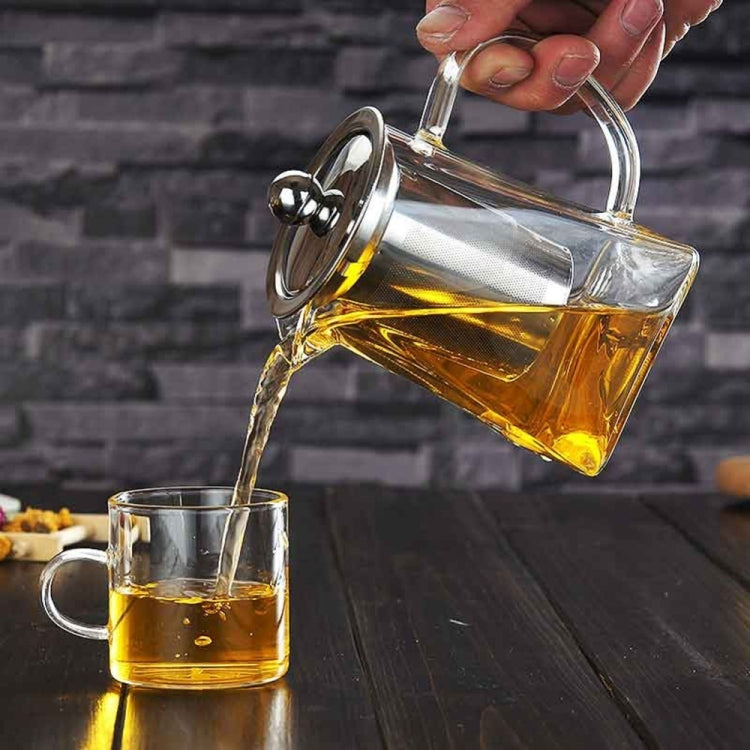 Stainless Steel Clear Heat Resistant Glass Filter Tea Pot, Capacity: 950ml, Capacity: 950ml