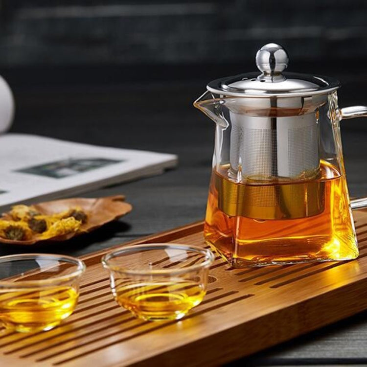 Stainless Steel Clear Heat Resistant Glass Filter Tea Pot, Capacity: 950ml, Capacity: 950ml