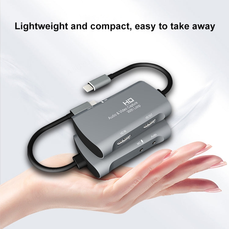 Z30A HDMI Female + Mic to HDMI Female + Audio + USB-C / Type-C Video Capture Box, Z30A