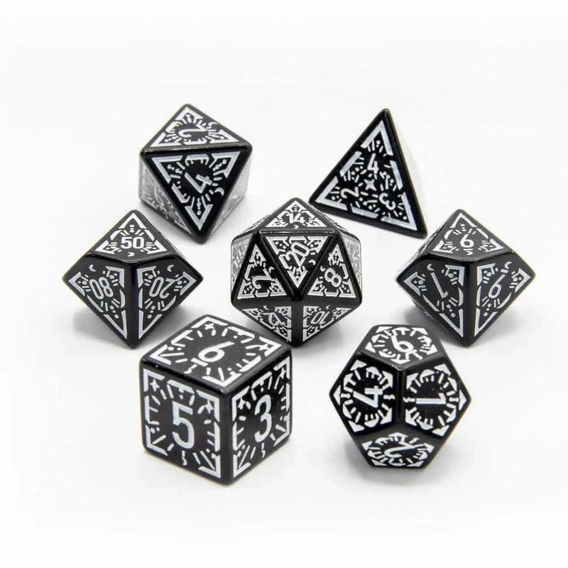 Lunar Ray | Soft Edge Dice | Acrylic | 7 Piece Set