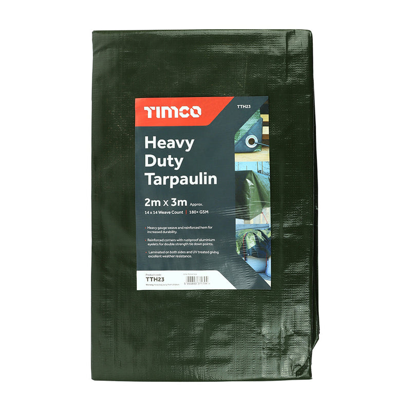 Tarpaulin – Heavy Duty – 2 x 3m (Green)