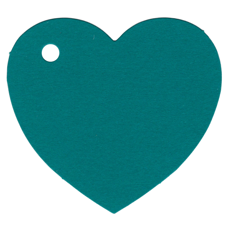 100 Heart Shaped Gift Tags with White Satin Ribbon -  21 Colours, Birthday Xmas