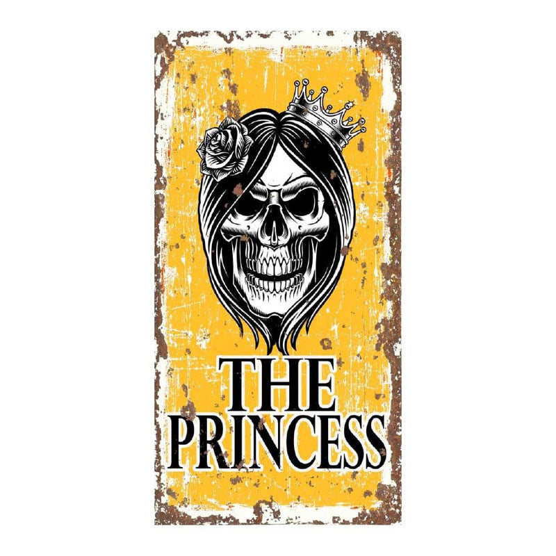 The Princess Metal Skull Wall Sign