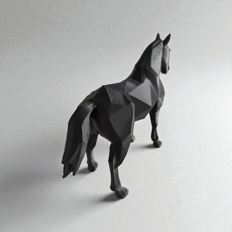Sculpture #35 | Low-Poly Stallion Statue - Modern Geometric Horse Sculpture