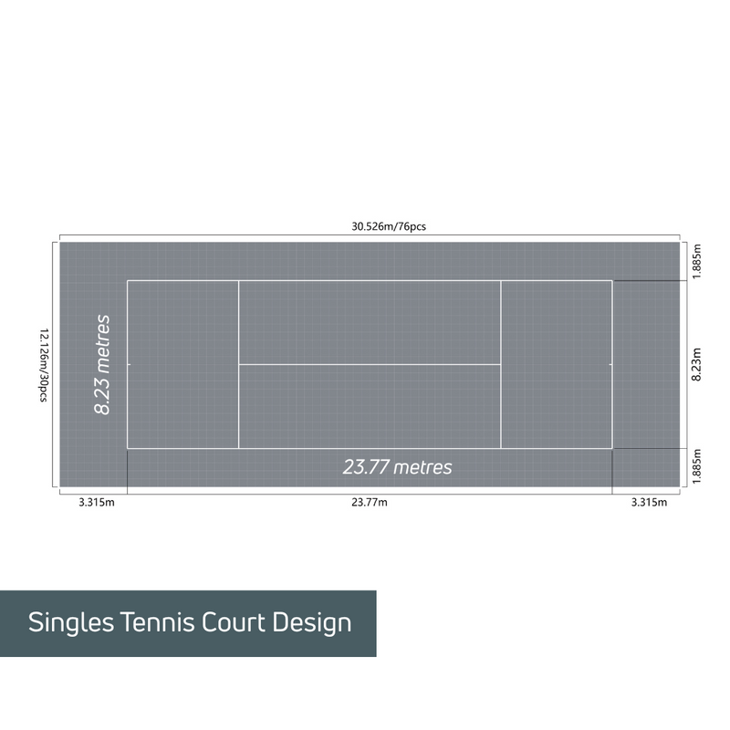 Tennis Court System (Singles) | Includes Court Markings