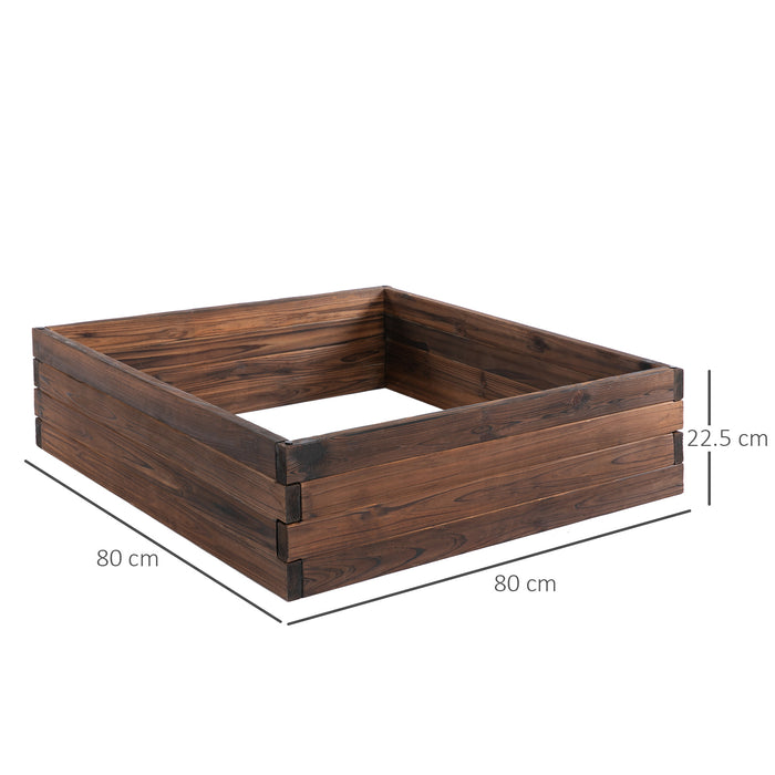 Wooden Raised Garden Bed Planter Grow Containers Pot 80 x 80 x 22.5cm