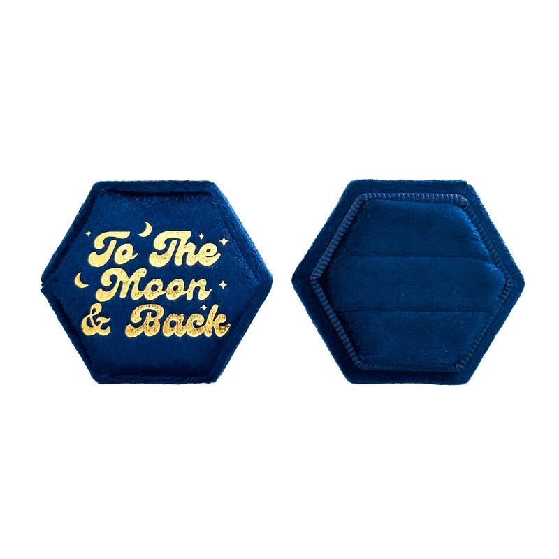 To The Moon and Back Blue Wedding Ring Box