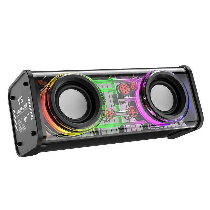 Portable Bluetooth Speaker with LED Lights Transparent Travel Music Speakers