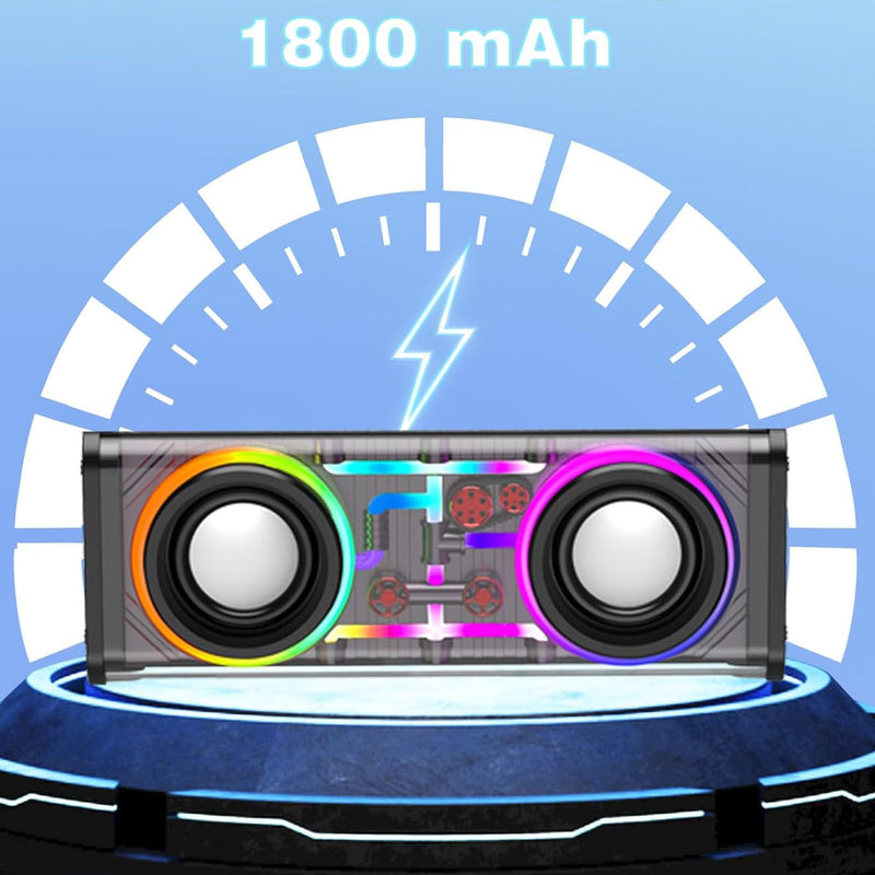 Portable Bluetooth Speaker with LED Lights Transparent Travel Music Speakers