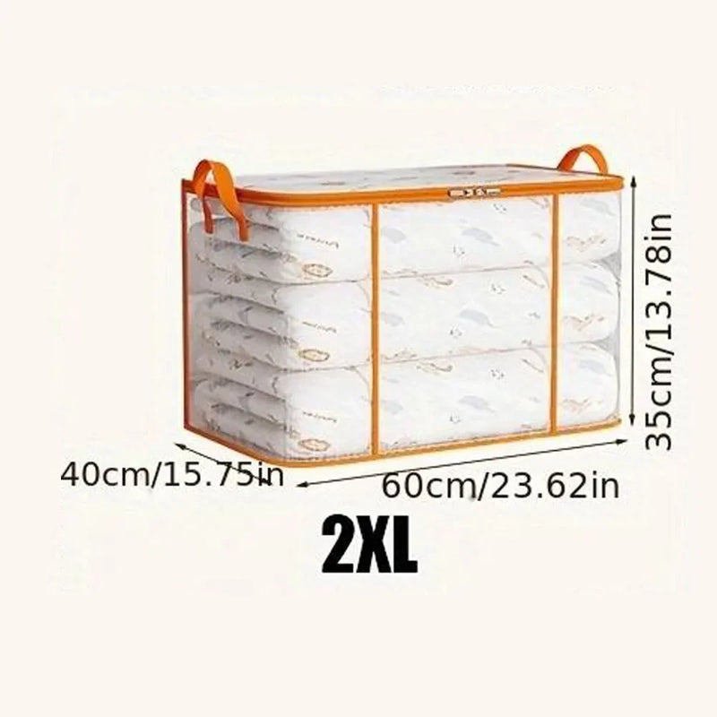 Transparent Clothes Storage Bag Foldable PVC Blanket Bedding Wardrobe Organiser